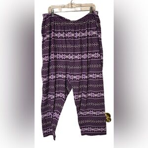 Dreams & Co. Women's Purple Snowflake Patterned Pajama Pants